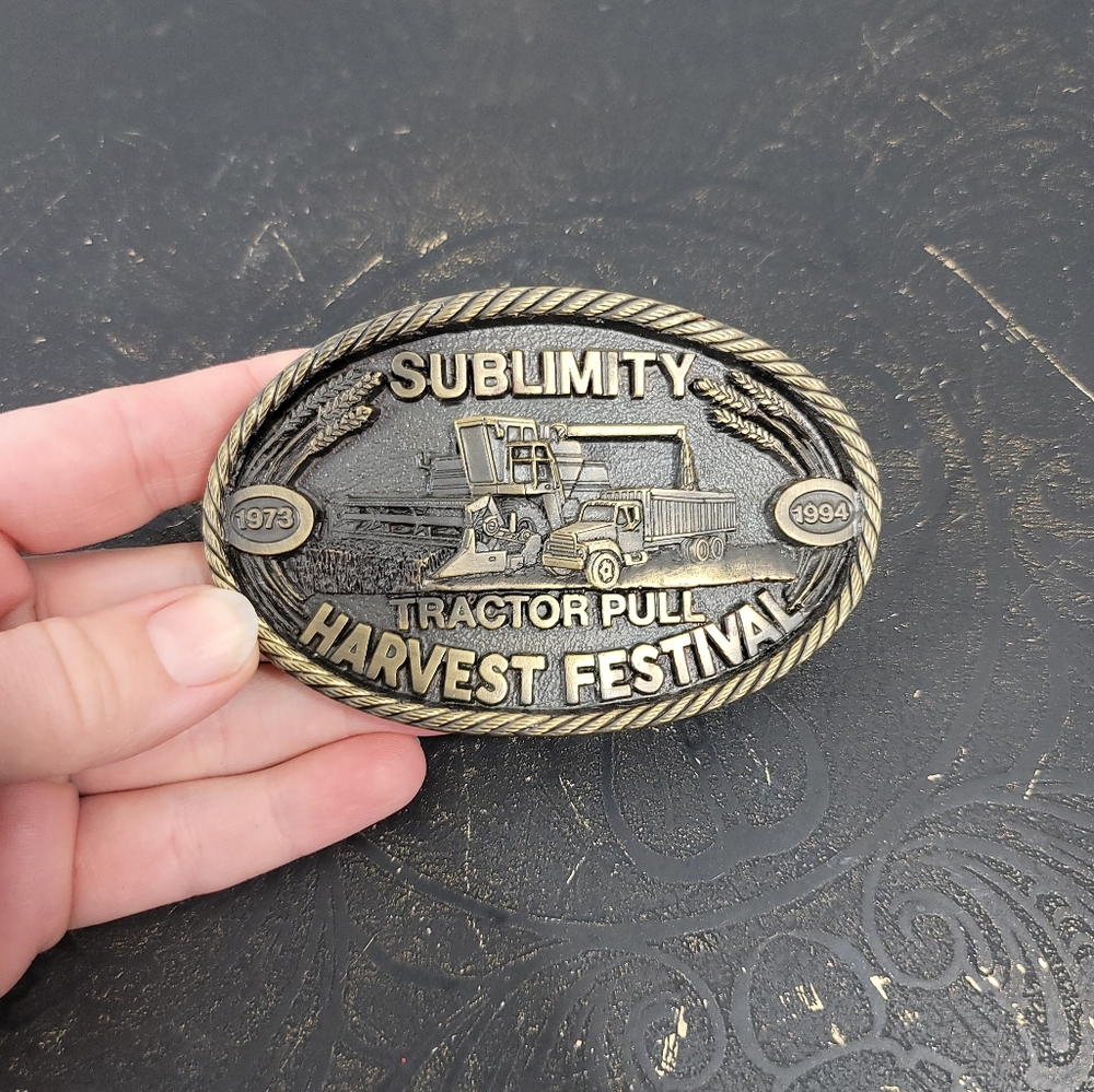 Sublimity Tractor Pull Harvest Festival Belt Buckle